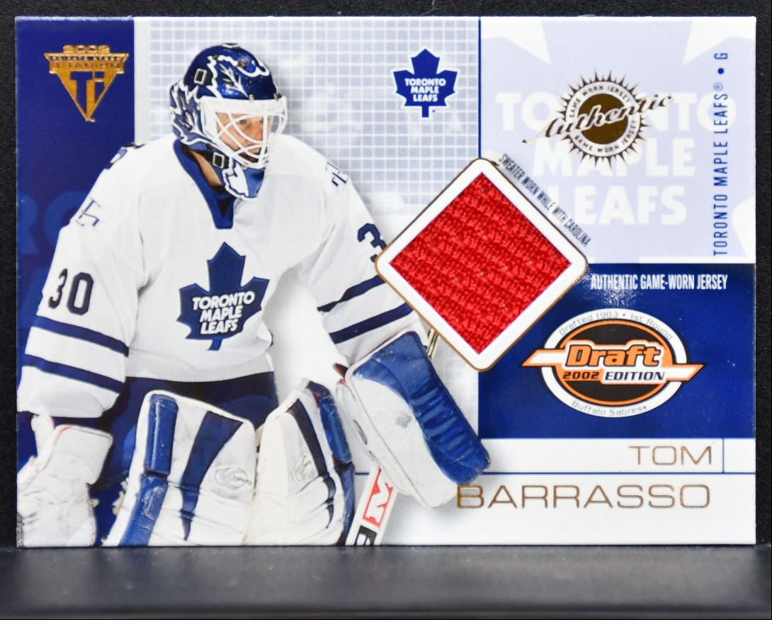2001-02 Pacific Private Stock Titanium Draft Edition Jersey Barrasso Jersey 3056