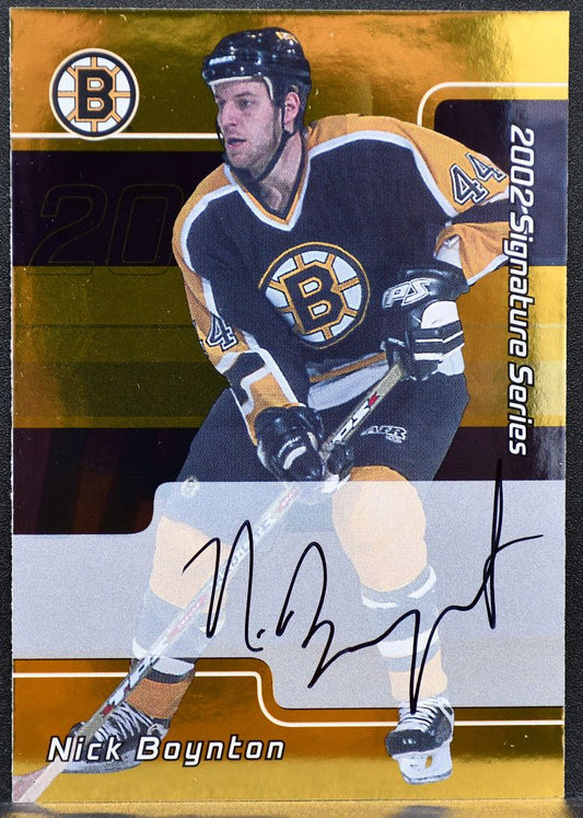2001-02 In The Game Signature Series Nick Boynton 227 Boston Bruins Auto 4891