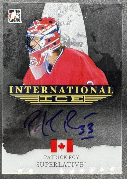 2015-16 Feuille dans le jeu Superlative International Ice Signatures Patrick Roy