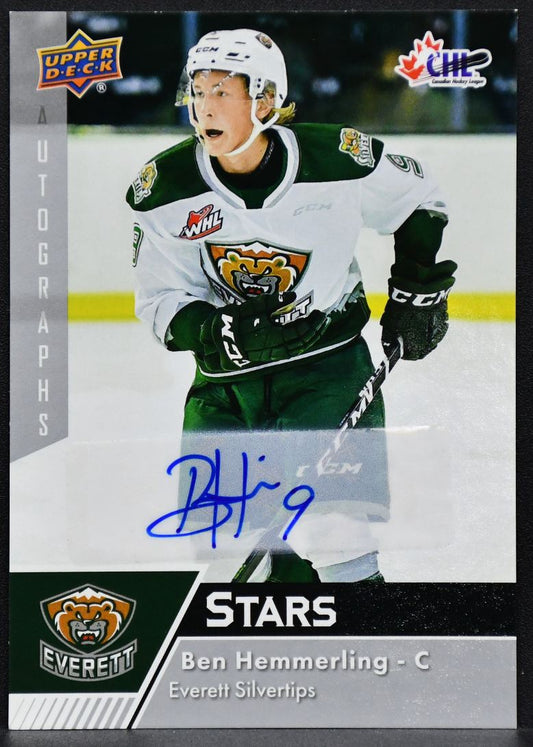 2022-23 UD CHL Autographs Ben Hemmerling 350 Everett Silvertips Auto
