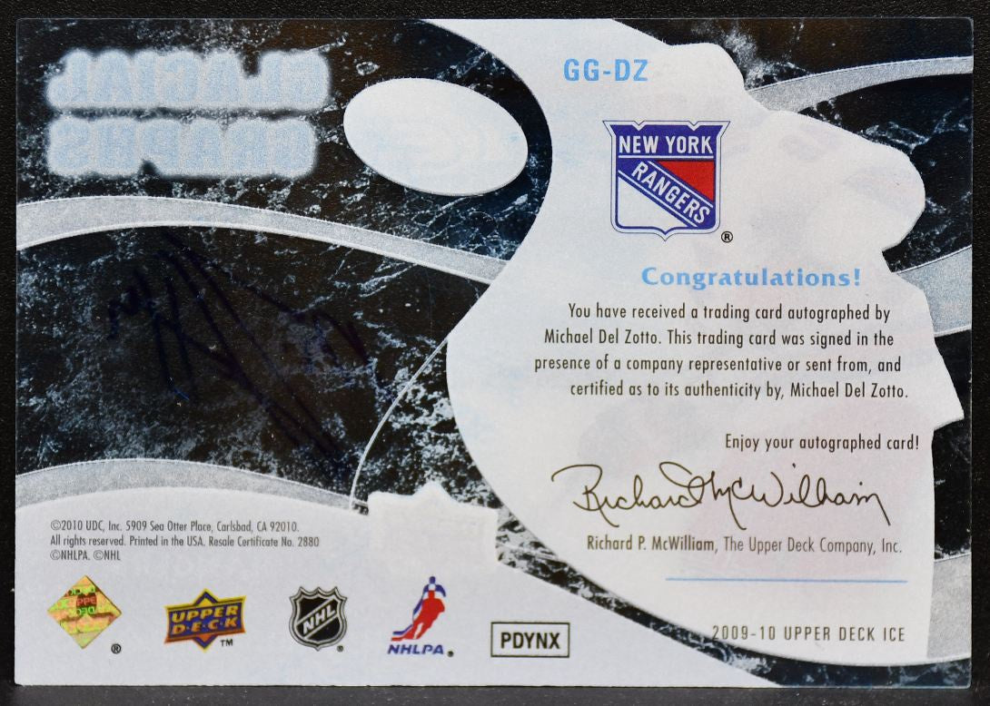 2009-10 Upper Deck Ice Glacial Graphs Michael Del Zotto GG-DZ Rangers Auto 5507
