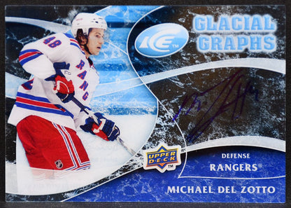 2009-10 Upper Deck Ice Glacial Graphs Michael Del Zotto GG-DZ Rangers Auto 5507