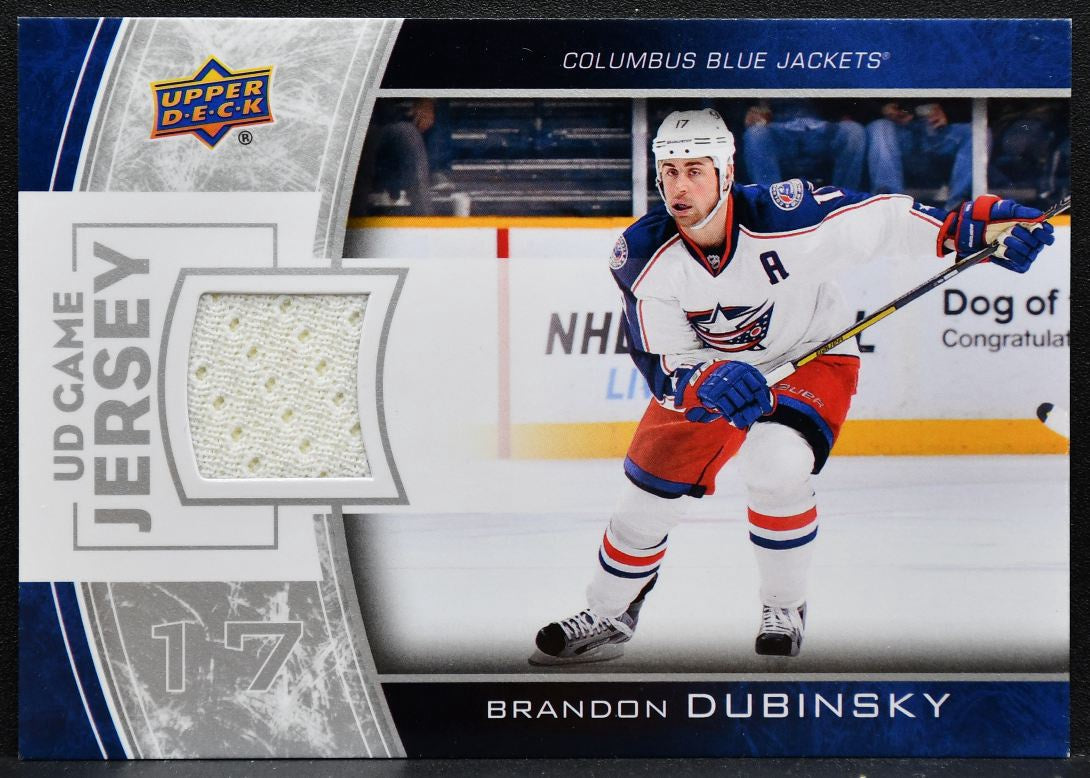 2013-14 UD Series 1 UD Game Jerseys Brandon Dubinsky Blue Jackets Jersey 2752