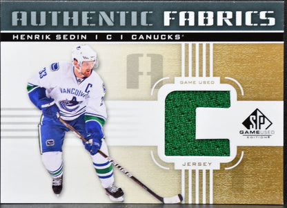 2011-12 SP Game Used Authentic Fabrics Henrik Sedin AF-HS Jersey 2920
