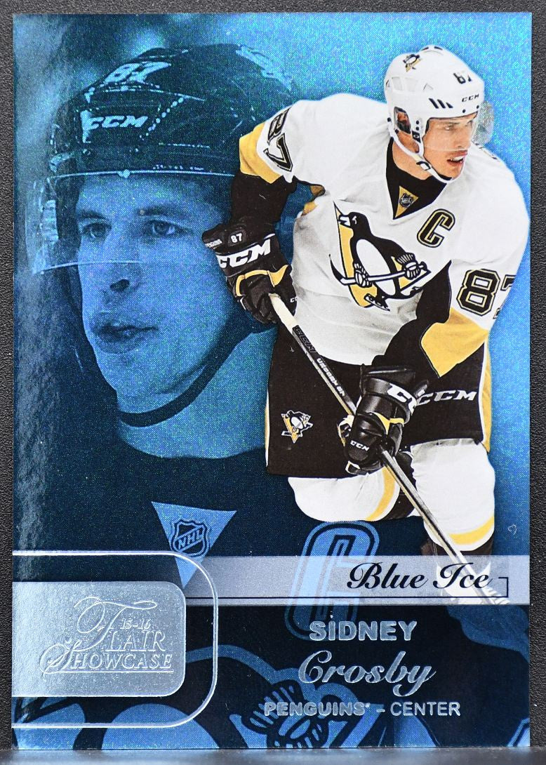 2015-16 Fleer Showcase Flair Blue Ice Sidney Crosby 1 Pittsburgh Penguins 92/99 3124