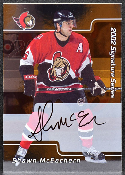 2002-03 Be a Player Signature Series Auto Shawn McEachern 045 Senators Auto 7655