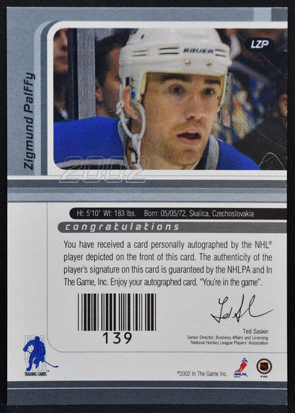 2001-02 In The Game Signature Series Zigmund Palffy LZP Kings Auto 9239