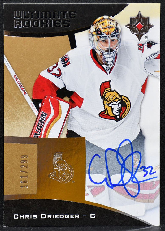 2015-16 UD Ultimate Collection Chris Driedger 89 Senators RC Auto 161/299 6450