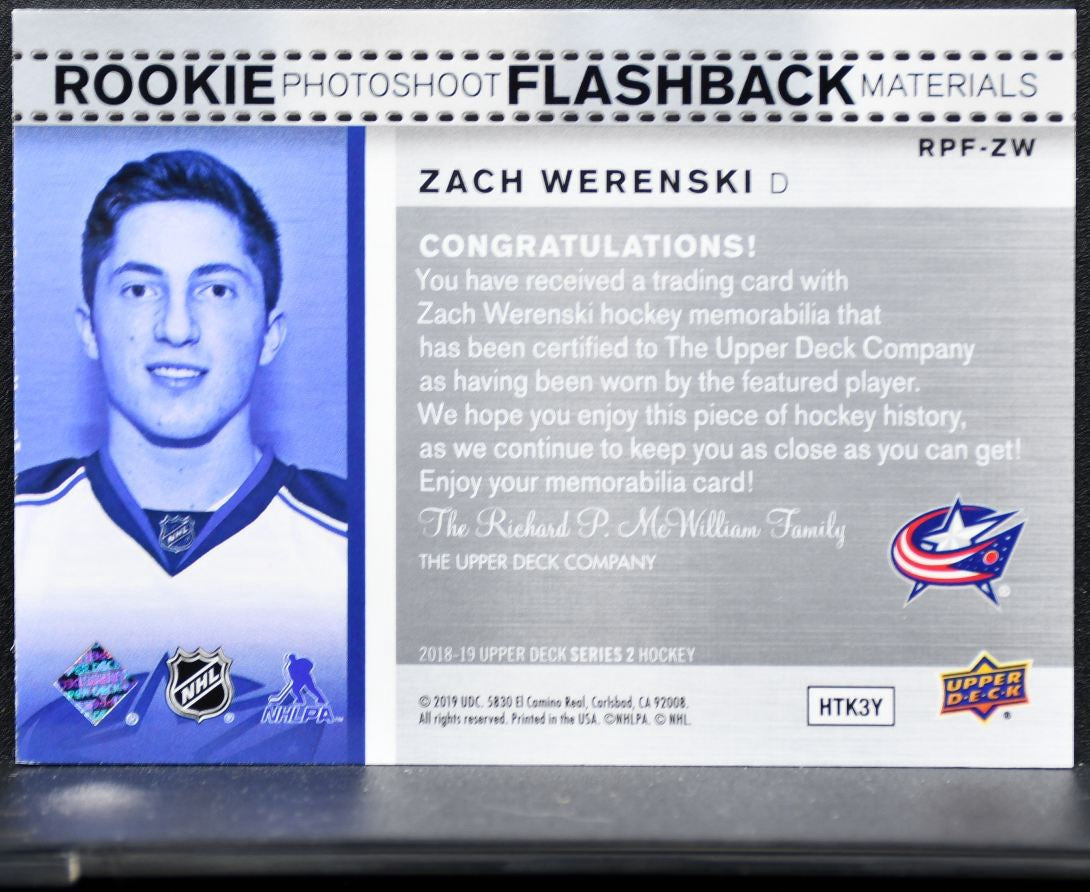 2018-19 UD Rookie Photoshoot Flashback Materials Jersey Werenski RC Jersey 9003