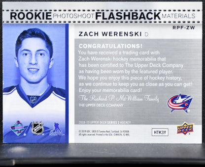 2018-19 UD Rookie Photoshoot Flashback Materials Jersey Werenski RC Jersey 9003