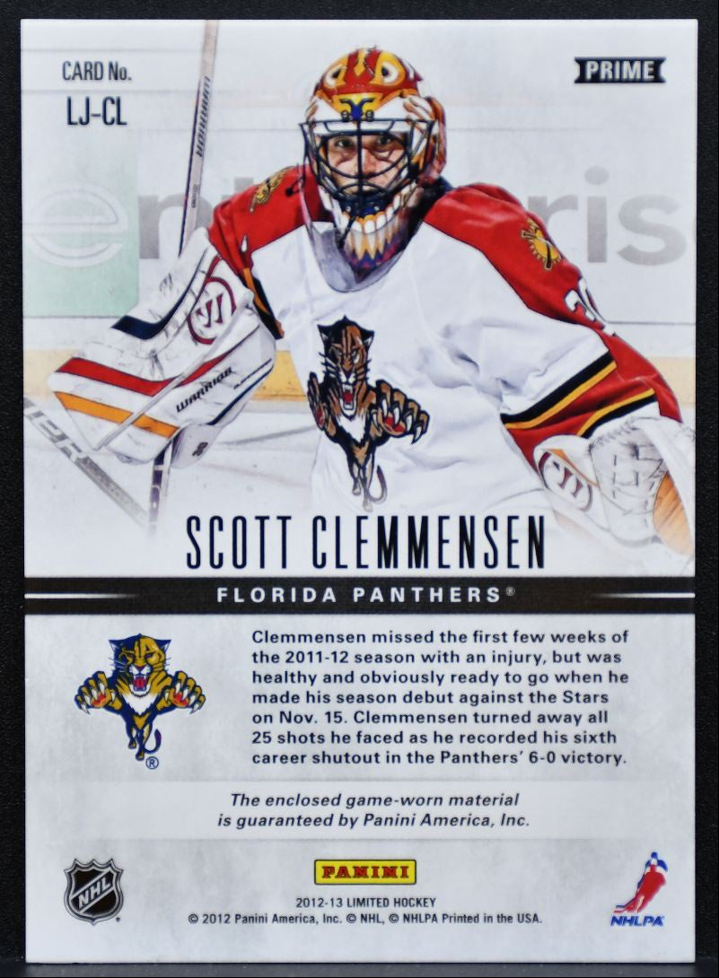 2012-13 Panini Limited Prime Scott Clemmensen Florida Panthers 23/25 Patch 6040