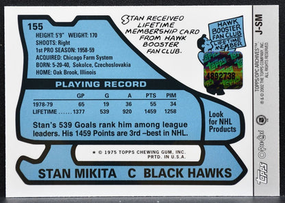 2001-02 Topps / O-Pee-Chee Archives Relics Stan Mikita Blackhawks Jersey 5369