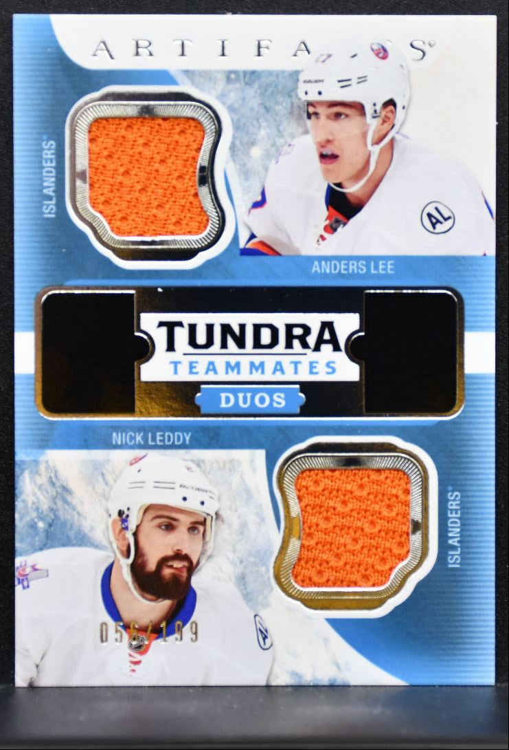 2016-17 UD Artifacts Tundra Teammates Duos Relics Leddy/Lee 056/199 Jersey 1892