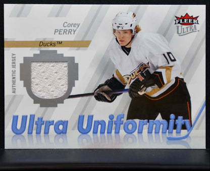 2007-08 Fleer Ultra Uniformity Corey Perry U-PE Anaheim Ducks Jersey 6538