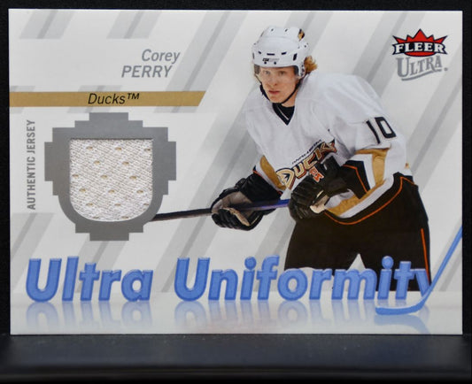 2007-08 Fleer Ultra Uniformity Corey Perry U-PE Anaheim Ducks Jersey 6538