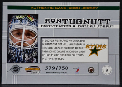 03-04 Pacific Invincible Authentic Game-Worn Jersey Tugnutt 9 Stars /750 Jersey 2370
