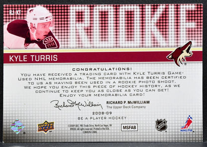 2008-09 UD Be A Player Rookie Jerseys Kyle Turris Coyotes RC 035/299 Jersey 0833