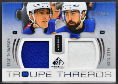 2025-26 SP Game Used Troupe Threads Tage Thompson / Alex Tuch Jersey 6902