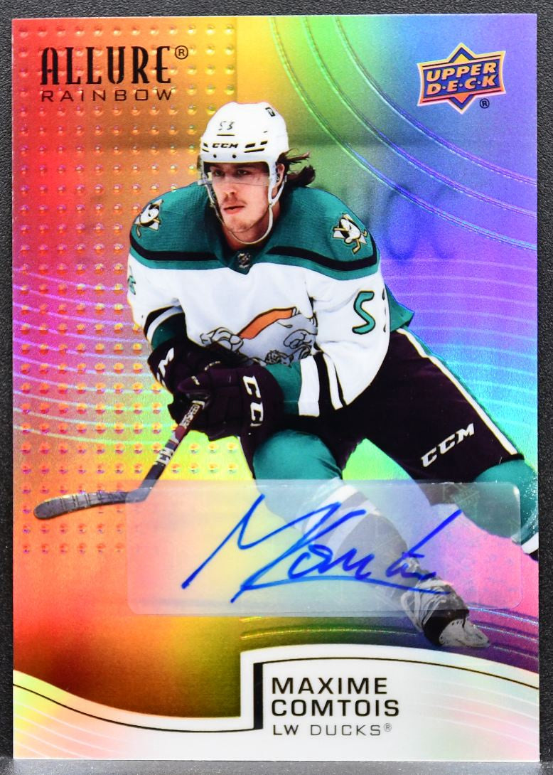 2021-22 Upper Deck Allure Full Rainbow Auto Maxime Comtois R-71 Ducks Auto 0178