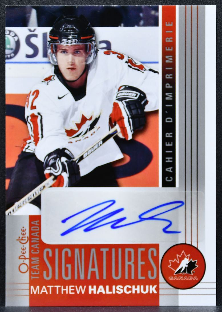 2013-14 O-Pee-Chee Team Canada Signatures Halischuk TC-MH Canada Auto 0867