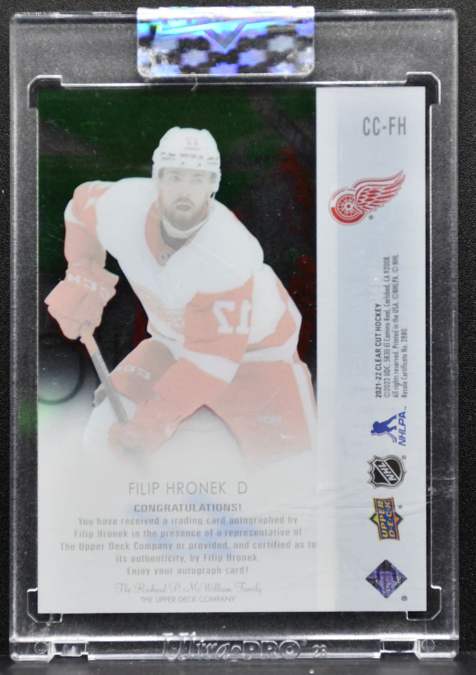 2021-22 Upper Deck Clear Cut 2021-22 Base Set Filip Hronek Red Wings Auto 3395