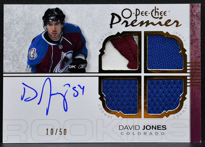 2007-08 OPC Premier Gold Rookie Patch Auto David Jones RC Auto 10/50 Patch 2158