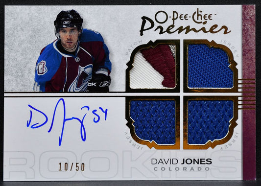 2007-08 OPC Premier Gold Rookie Patch Auto David Jones RC Auto 10/50 Patch 2158