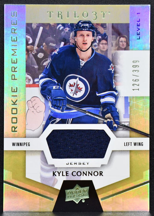 2016-17 UD Trilogy RC Premieres Level 1 Jersey Kyle Connor Jets RC /399 Jersey 4350
