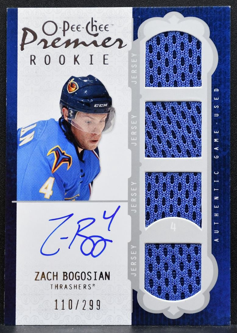 2008-09 O-Pee-Chee Premier Rookie Signature Zach Bogosian RC Auto 0897