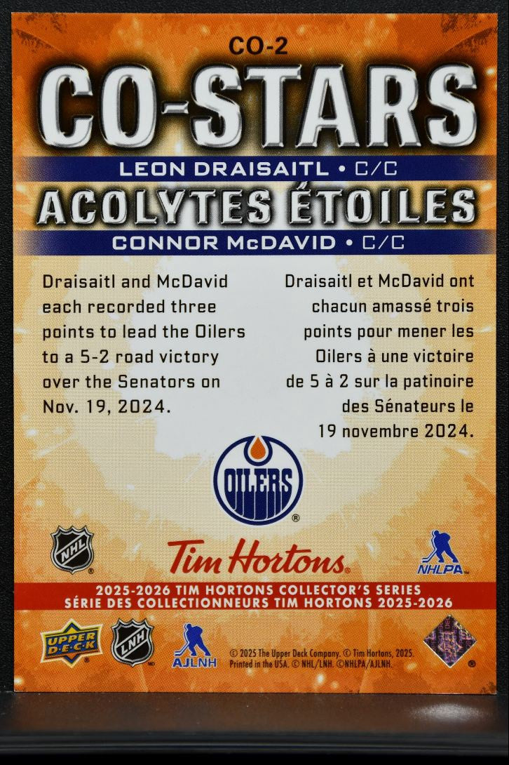 2025-26 UD Tim Hortons Co-Stars Connor McDavid / Leon Draisaitl CO-2 Oilers 3970