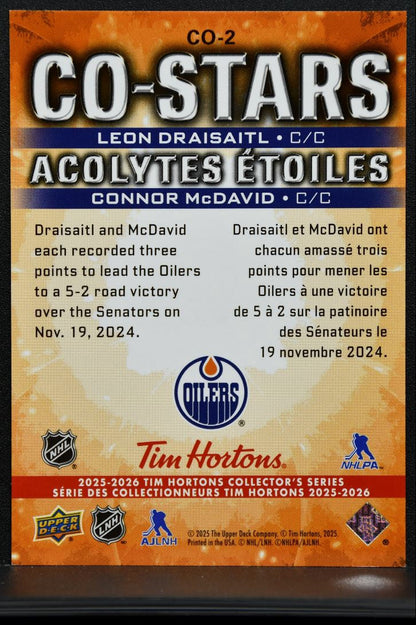 2025-26 UD Tim Hortons Co-Stars Connor McDavid / Leon Draisaitl CO-2 Oilers 3970