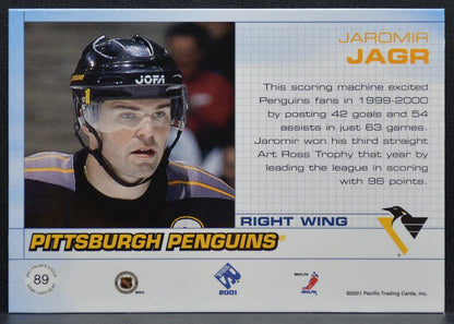 2001-02 Pacific Private Stock Jaromir Jagr 89 Pittsburgh Penguins Jersey 0073
