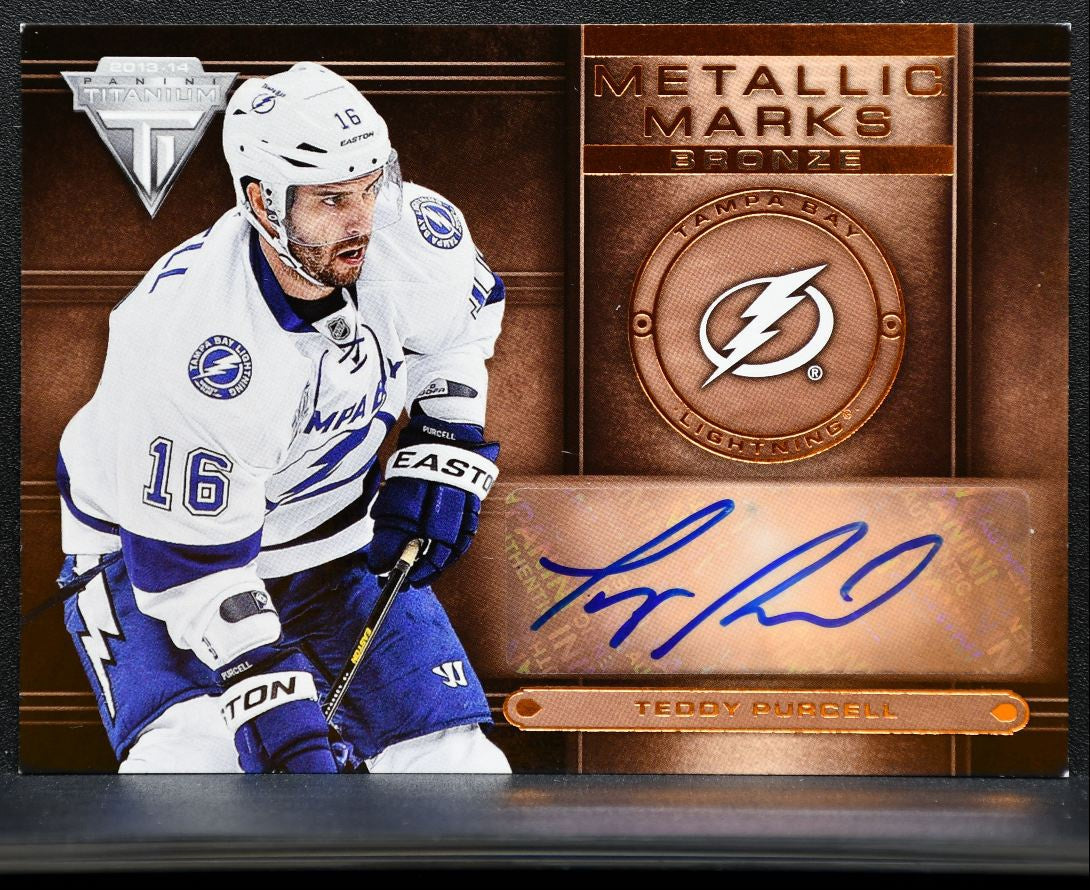 2013-14 Panini Titanium Metallic Marks Bronze Auto Purcell Auto 0582