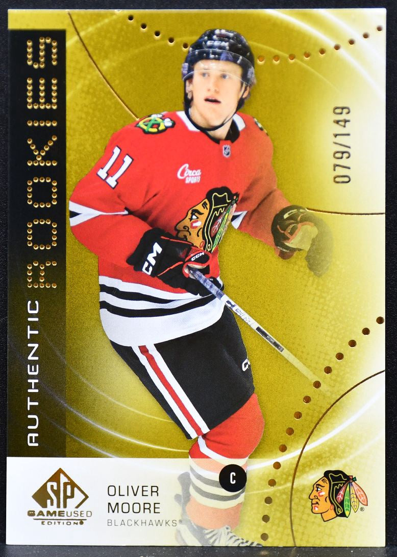 2025-26 SP Game Used Authentic Gold Moore AR-OM Blackhawks RC 079/149 4081