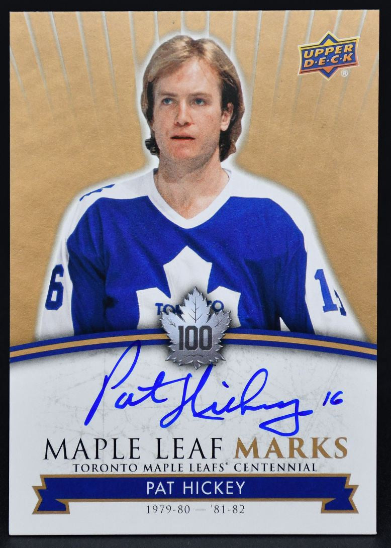 2017-18 UD Toronto Maple Leafs Centennial Maple Leaf Marks Hickey MLM-PH Auto