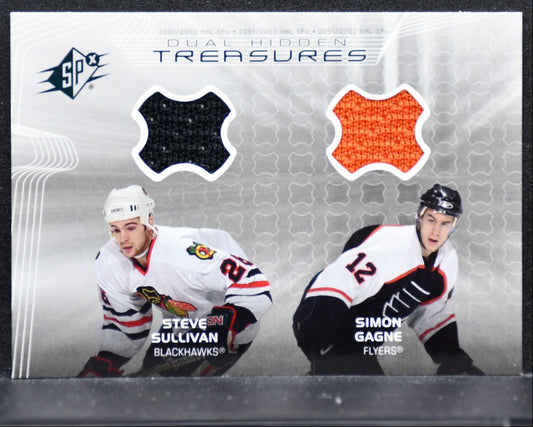 2001-02 SPx Dual Hidden Treasures Sullivan/Gagne Blackhawks/Flyers Jersey 4053