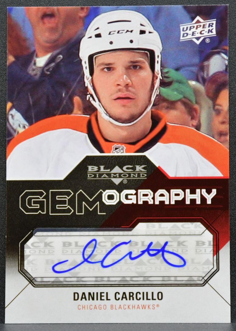 2011-12 Upper Deck Black Diamond Gemography Daniel Carcillo Blackhawks Auto 7149