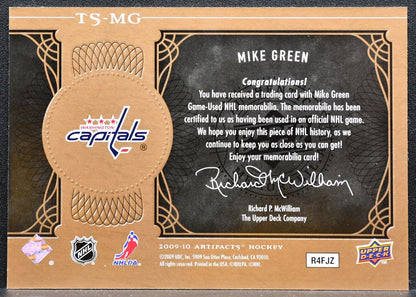 2009-10 UD Artifacts Treasured Swatches Mike Green Capitals 131/199 Jersey 5987