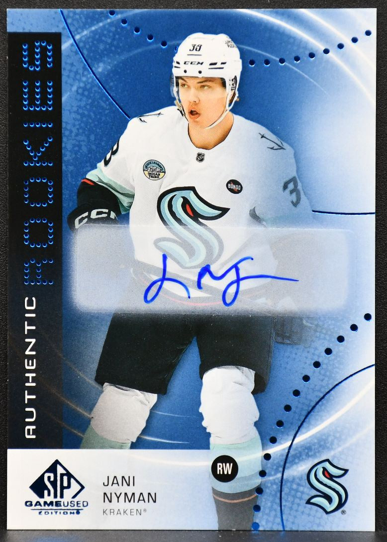 2025-26 SP Game Used Authentic Rookies Blue Auto Jani Nyman AR-JN RC Auto 1166