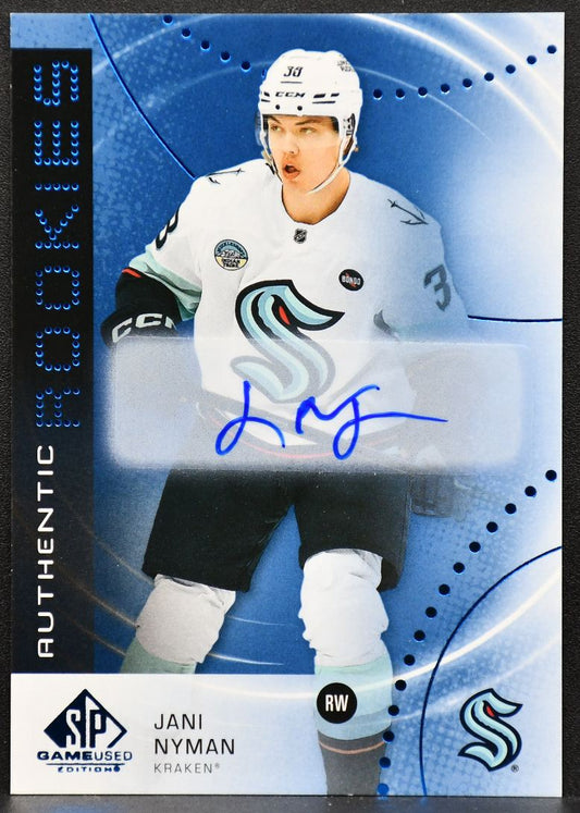 2025-26 SP Game Used Authentic Rookies Blue Auto Jani Nyman AR-JN RC Auto 1166