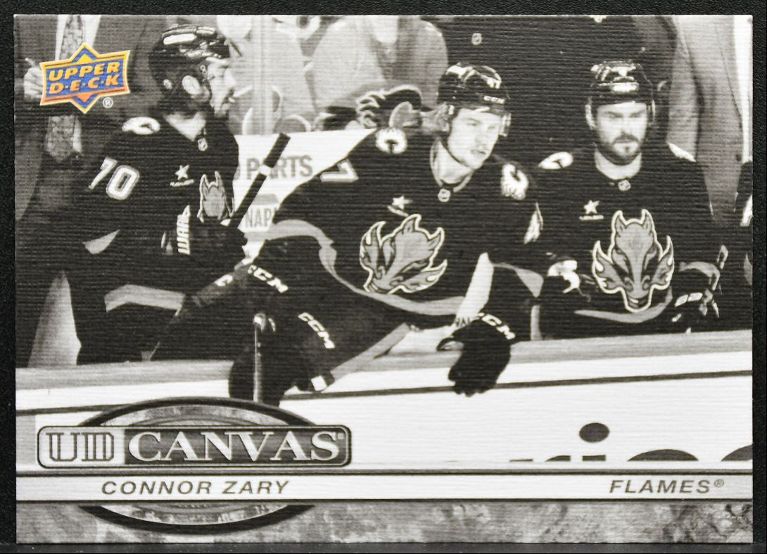 2025-26 Upper Deck Series 1 UD Canvas Black Connor Zary C-33 Calgary Flames 9164