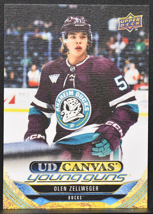 2024-25 Upper Deck UD Canvas Young Guns Olen Zellweger C-101 Anaheim Ducks RC 5241