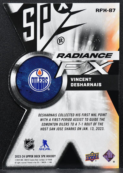 2023-24 SPx Radiance FX Gold Vincent Desharnais RFX-87 Oilers 07/99 7757