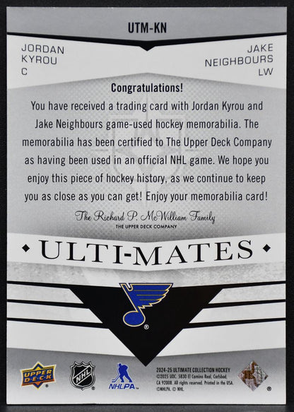 24-25 UD Ultimate Collection Ulti-Mates Jersey Kyrou / Neighbours Blues Jersey 2332