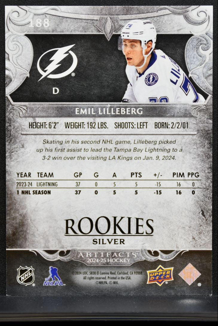 2024-25 Upper Deck Artifacts Rookies Emil Lilleberg Lightning RC 106/999 0542