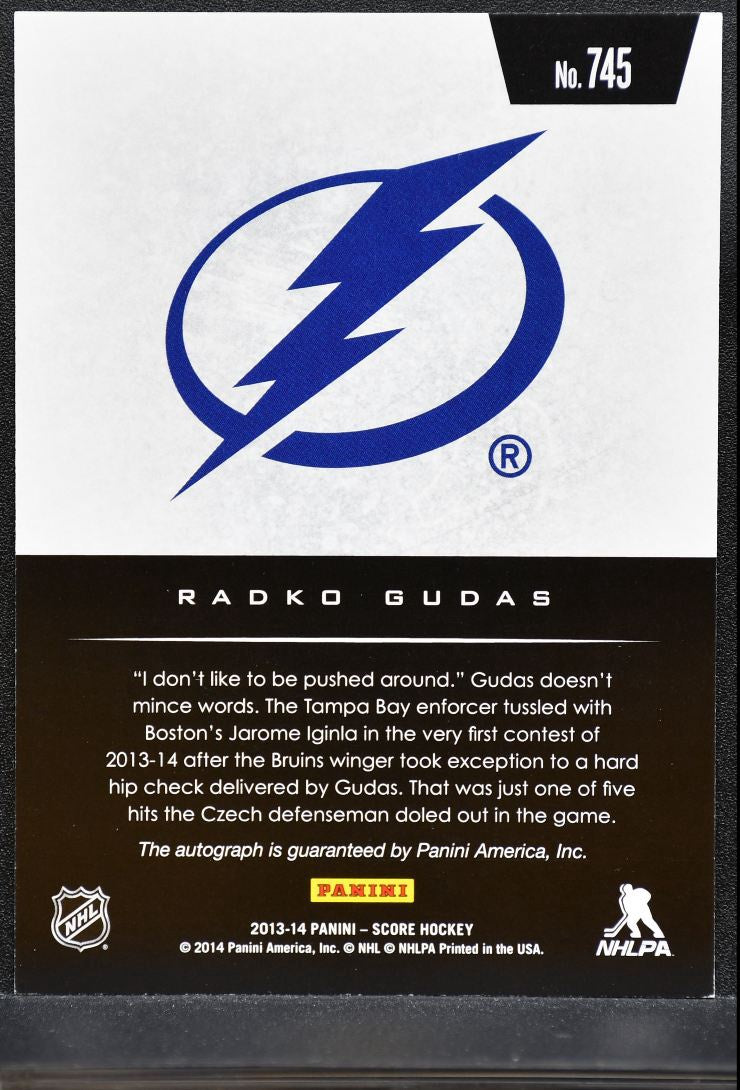 2013-14 Panini Score Hot Rookies Signature Radko Gudas Lightning RC Auto 2230
