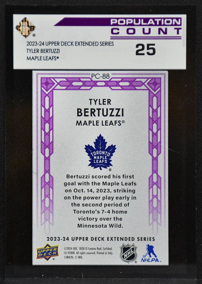 23-24 UD Extended Series Population Count 25 Tyler Bertuzzi PC-88 Maple Leafs 3810