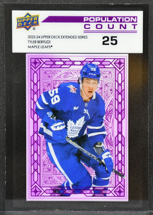 23-24 UD Extended Series Population Count 25 Tyler Bertuzzi PC-88 Maple Leafs 3810