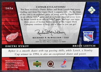 2002-03 UD Rookie Update Inspirations Bykov/Leetch RC Jersey 4107