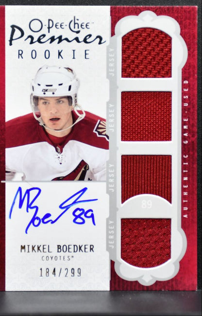2008-09 OPC Premier Rookie Quad Patch Auto Boedker RC Auto 184/299 Jersey 9960